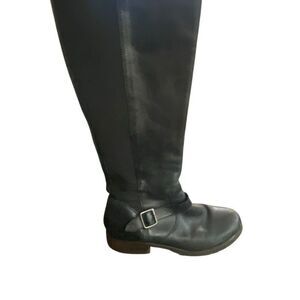 Kenneth Cole riding boots leather upper size 8 1/2 black